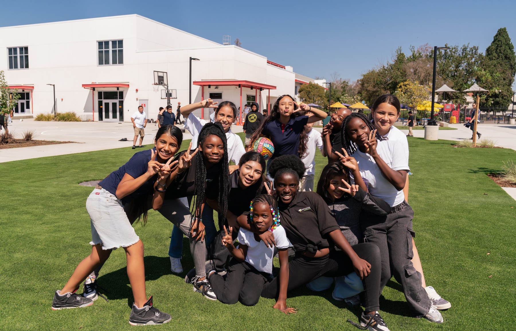 KIPP University Park middle school students on playground